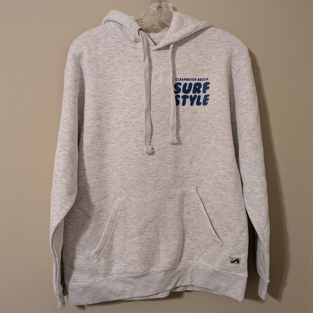 Surf Style Clearwater Est, 1989 Beach Grey White Pullover Hoodie